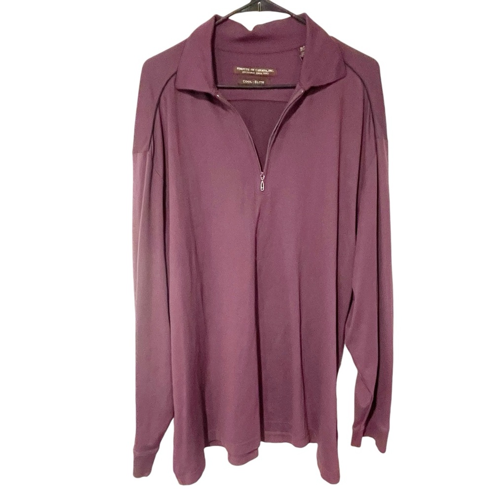 Forsyth of Canada Size XL Cool Elite Purple Long Sleeve Quarter Zip Top‎